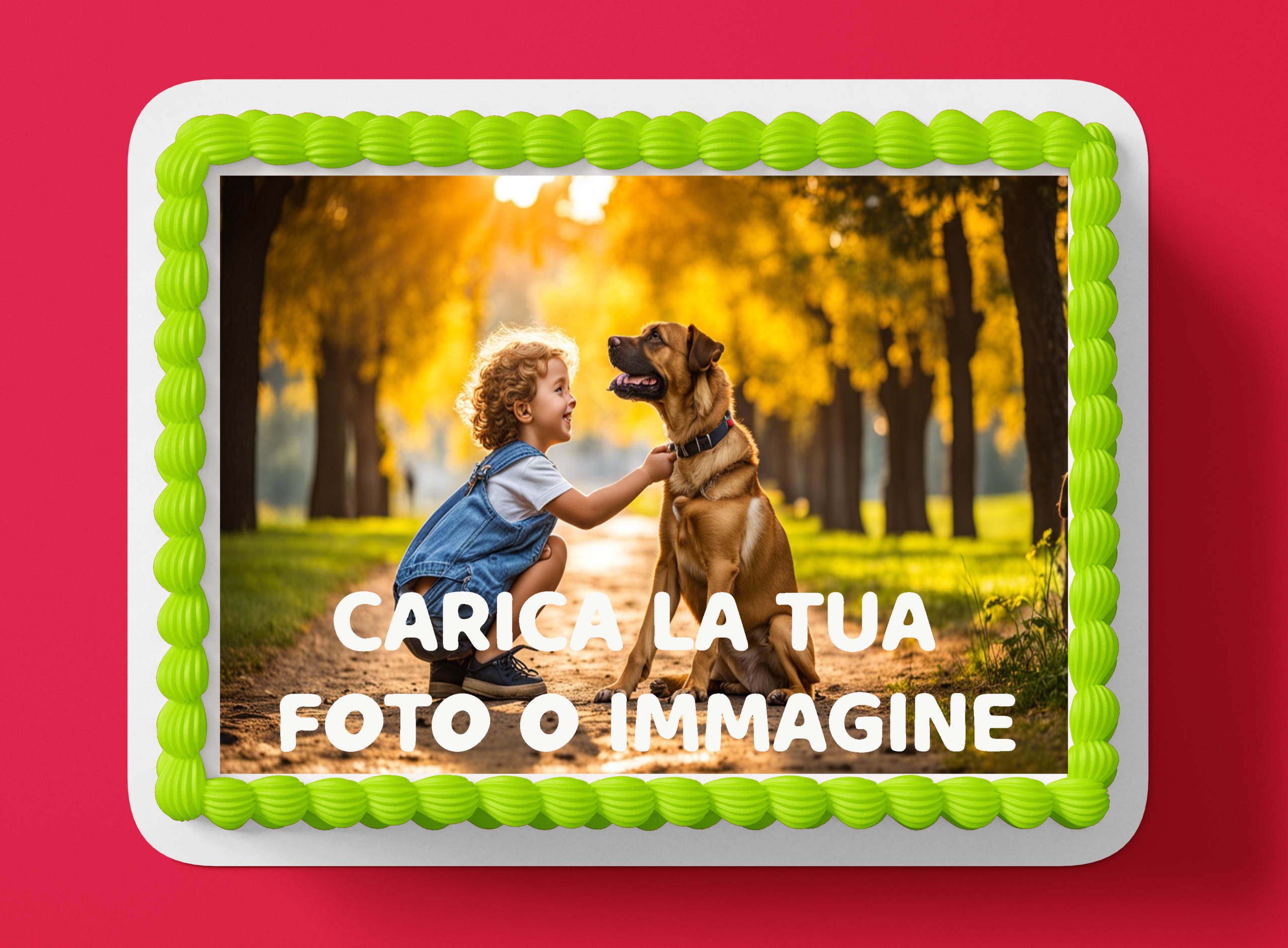 Cialda per torta personalizzata rettangolare orizzontale- Carica la tua foto o immagine - immagine 4