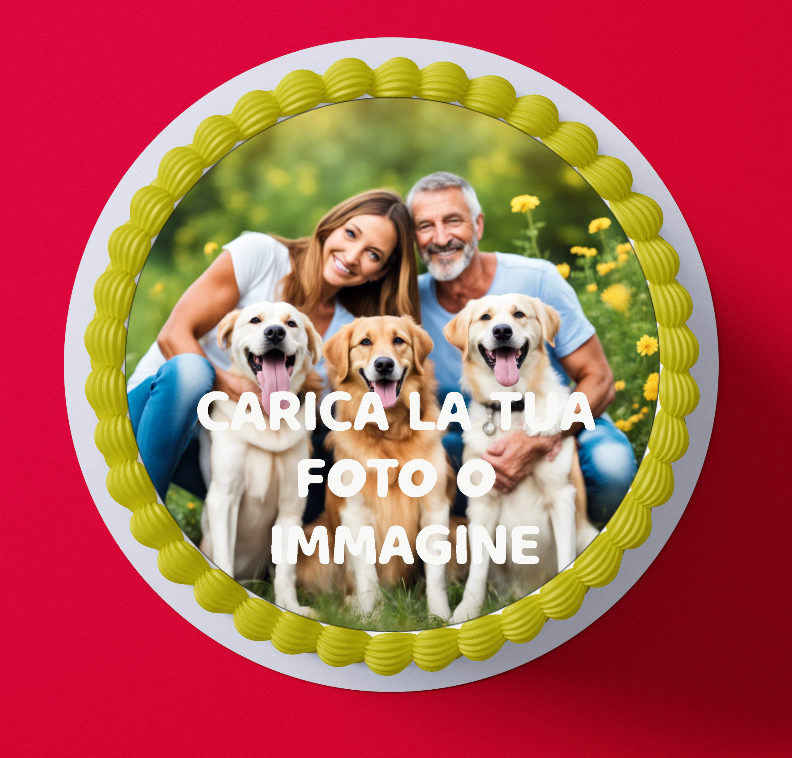 Cialda per torta personalizzata rotonda - Carica la tua foto o immagine - immagine 4