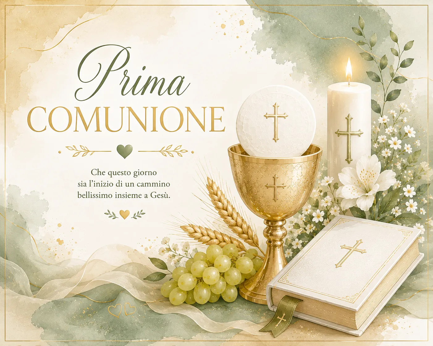 Cialda per Torta Personalizzata Rettangolare Prima Comunione (IMG 4)