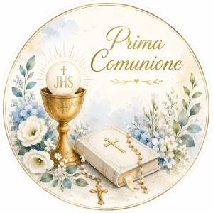 Cialda per Torta Personalizzata Rotonda Prima Comunione (IMG 7)