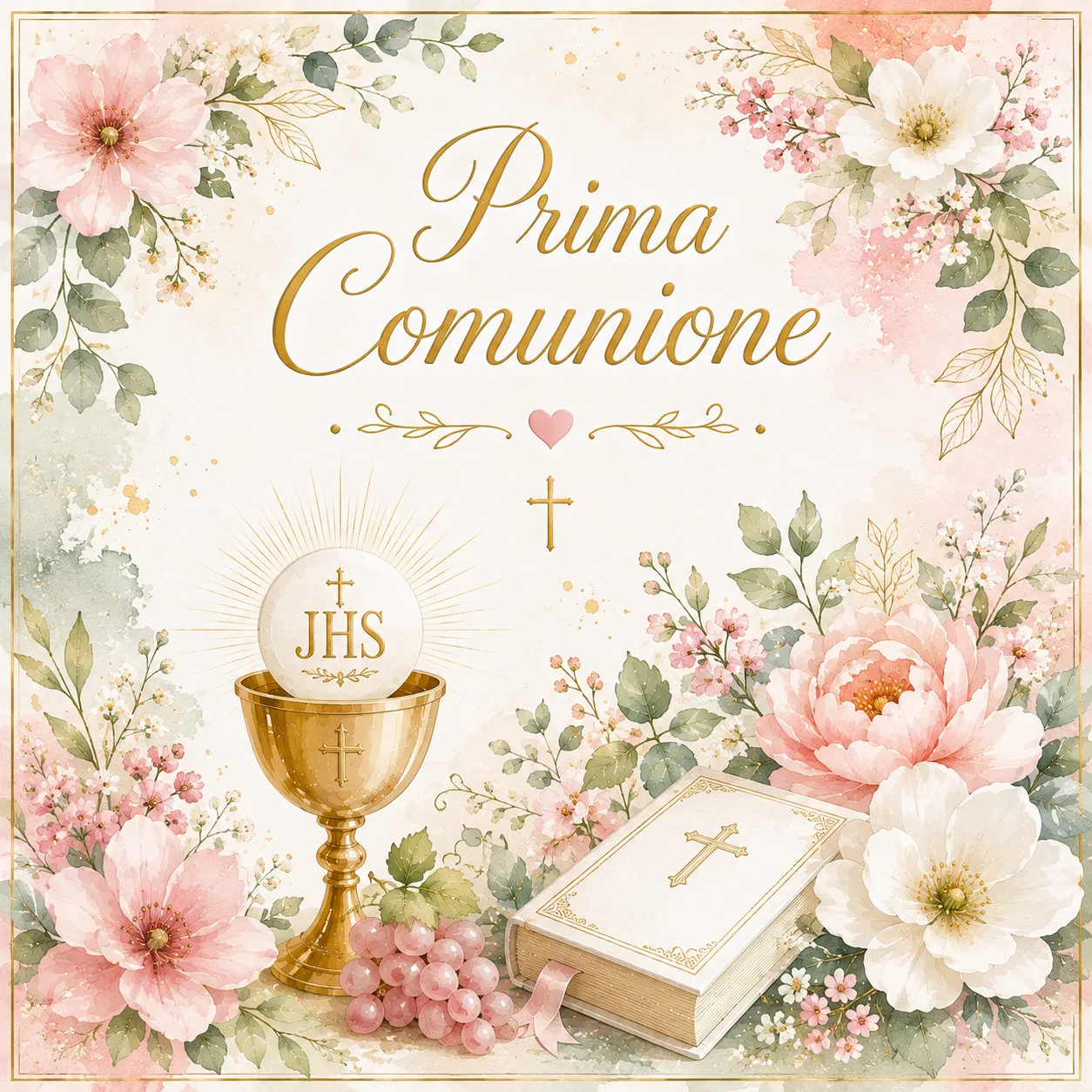 Cialda per Torta Personalizzata Quadrata Prima Comunione (IMG 8)