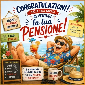 Cialda per Torta Personalizzata Quadrata PENSIONE (Img 1)