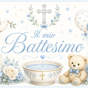 Cialda per Torta Personalizzata Rettangolare Battesimo (Img 1)