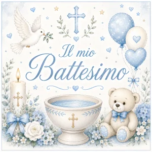 Cialda per Torta Personalizzata Quadrata Battesimo (Img 2)