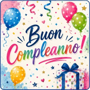 Cialda per Torta Personalizzata Quadrata BUON COMPLEANNO (Img 2)