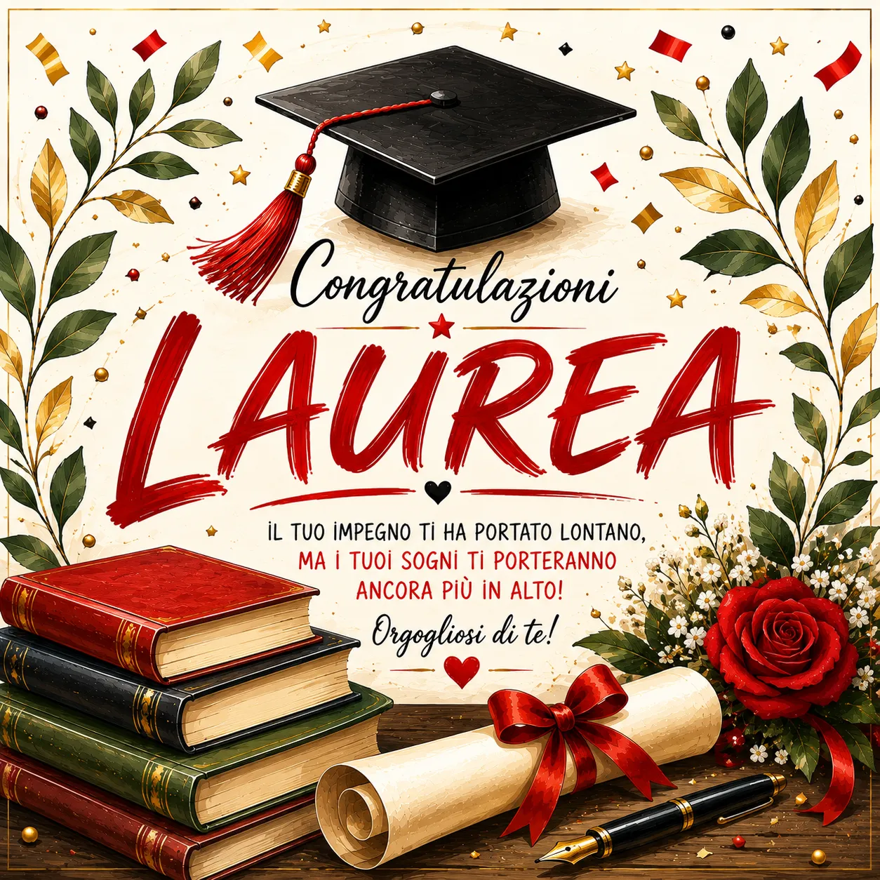 Cialda per Torta Personalizzata Quadrata LAUREA (Img 2)