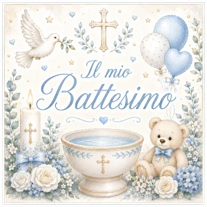 Cialda per Torta Personalizzata Quadrata Battesimo (Img 3)