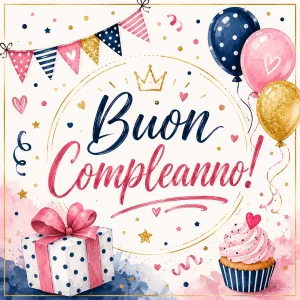 Cialda per Torta Personalizzata Quadrata BUON COMPLEANNO (Img 3)