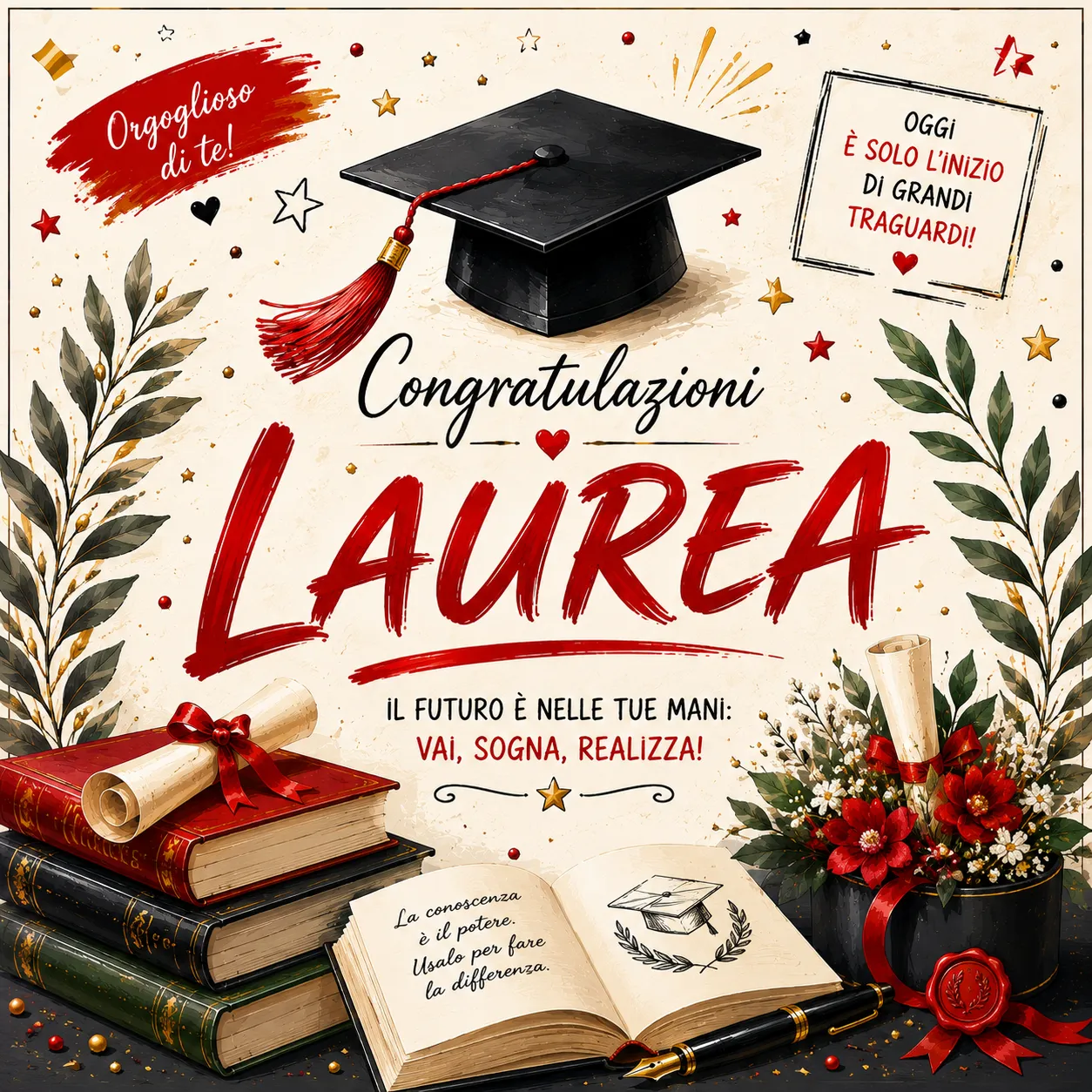Cialda per Torta Personalizzata Quadrata LAUREA (Img 3)