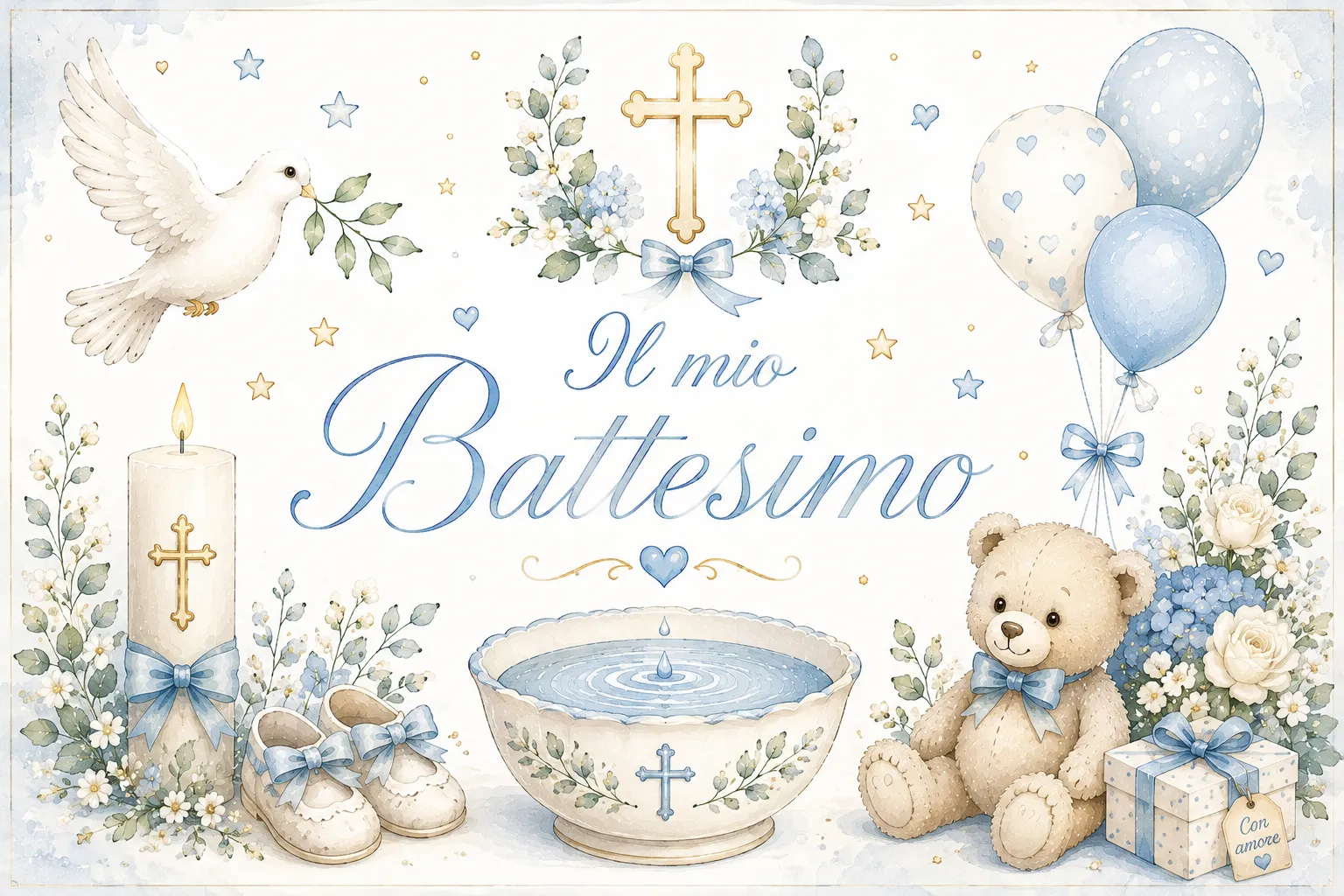 Cialda per Torta Personalizzata Rettangolare Battesimo (Img 4)