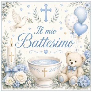 Cialda per Torta Personalizzata Quadrata Battesimo (Img 4)