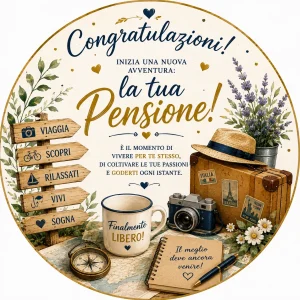 Cialda per Torta Personalizzata Rotonda PENSIONE (Img 4)