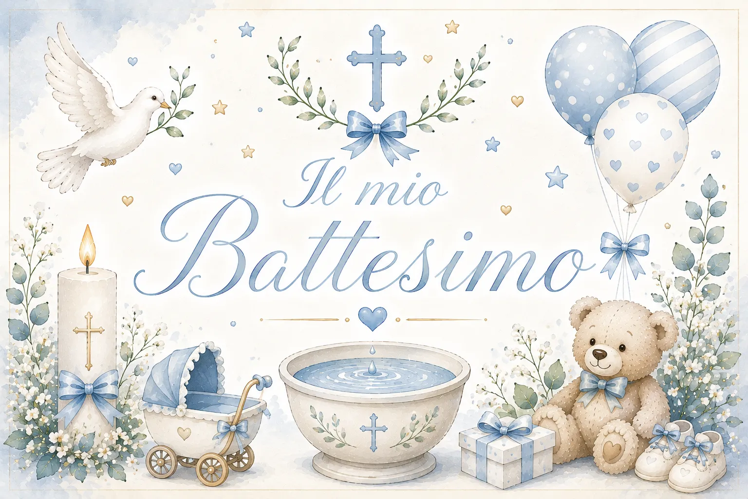 Cialda per Torta Personalizzata Rettangolare Battesimo (Img 6)