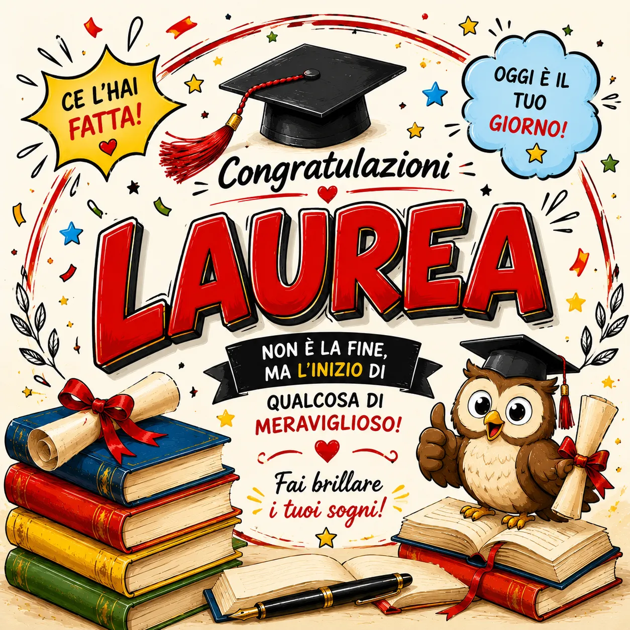 Cialda per Torta Personalizzata Quadrata LAUREA (Img 6)