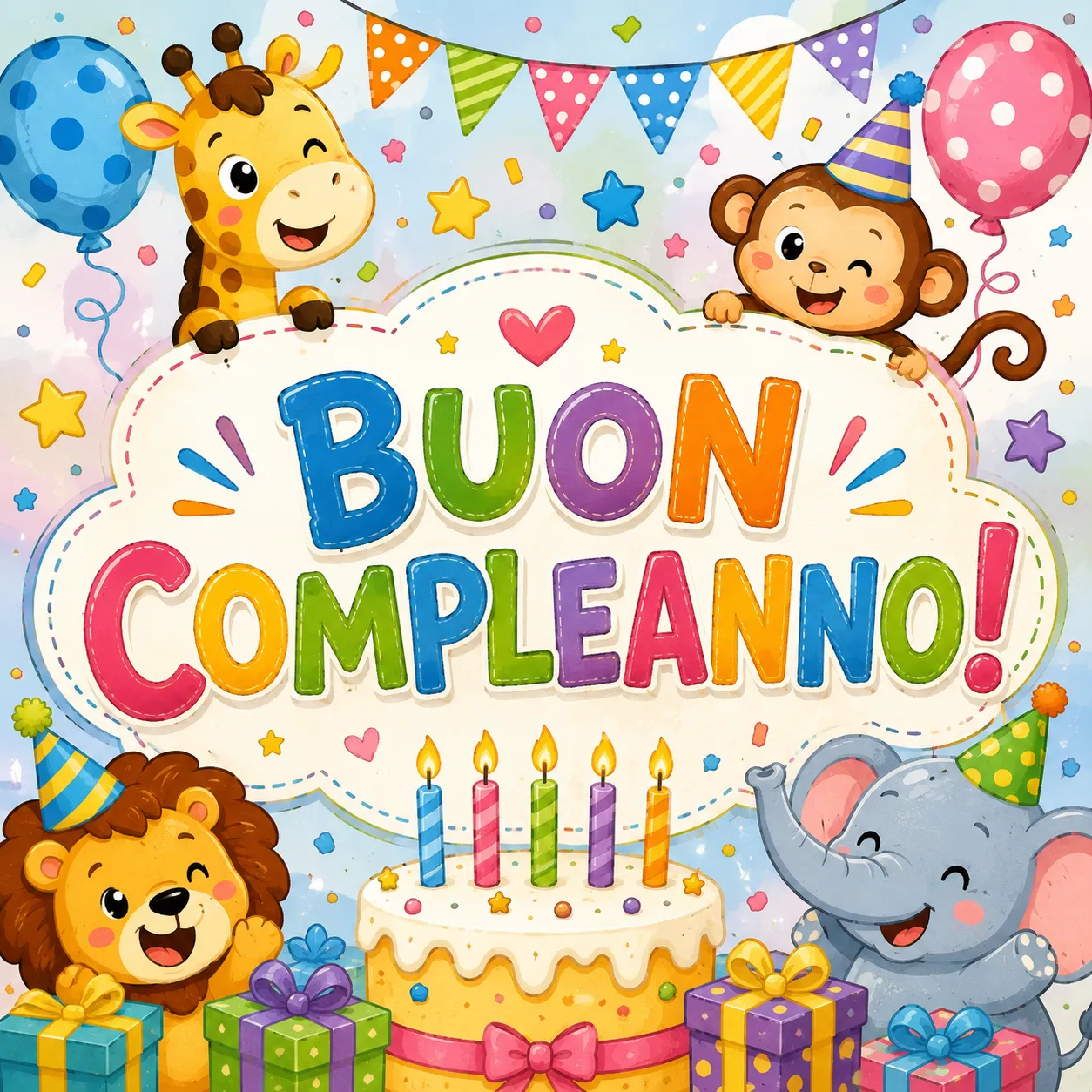 Cialda per Torta Personalizzata Quadrata BUON COMPLEANNO (Img 7)