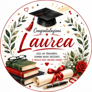 Cialda per Torta Personalizzata Rotonda LAUREA (Img 7)