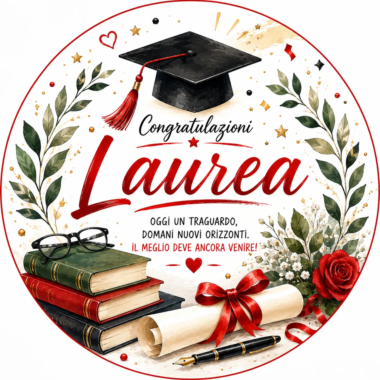 Cialda per Torta Personalizzata Rotonda LAUREA (Img 7)