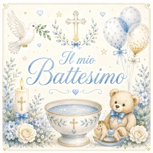 Cialda per Torta Personalizzata Quadrata Battesimo (Img 8)