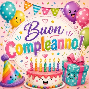 Cialda per Torta Personalizzata Quadrata BUON COMPLEANNO (Img 8)