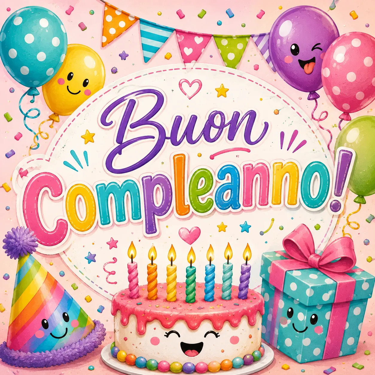 Cialda per Torta Personalizzata Quadrata BUON COMPLEANNO (Img 8)