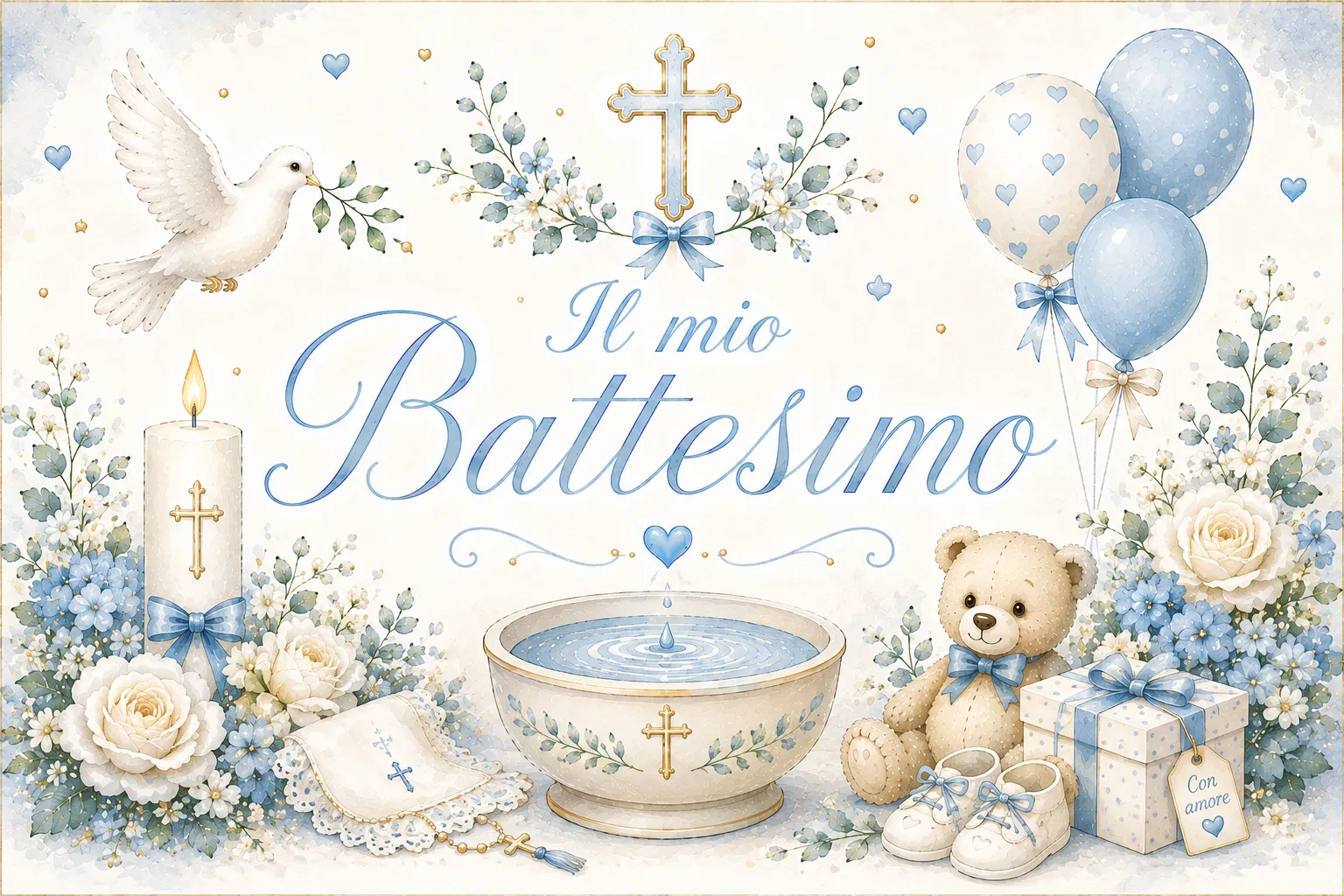 Cialda per Torta Personalizzata Rettangolare Battesimo (Img 8)