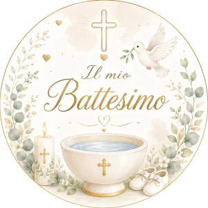 Cialda per Torta Personalizzata Rotonda IL MIO BATTESIMO (Img 8)