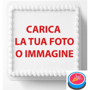 Cialda per Torta Personalizzata Quadrata (Carica la tua foto o immagine)
