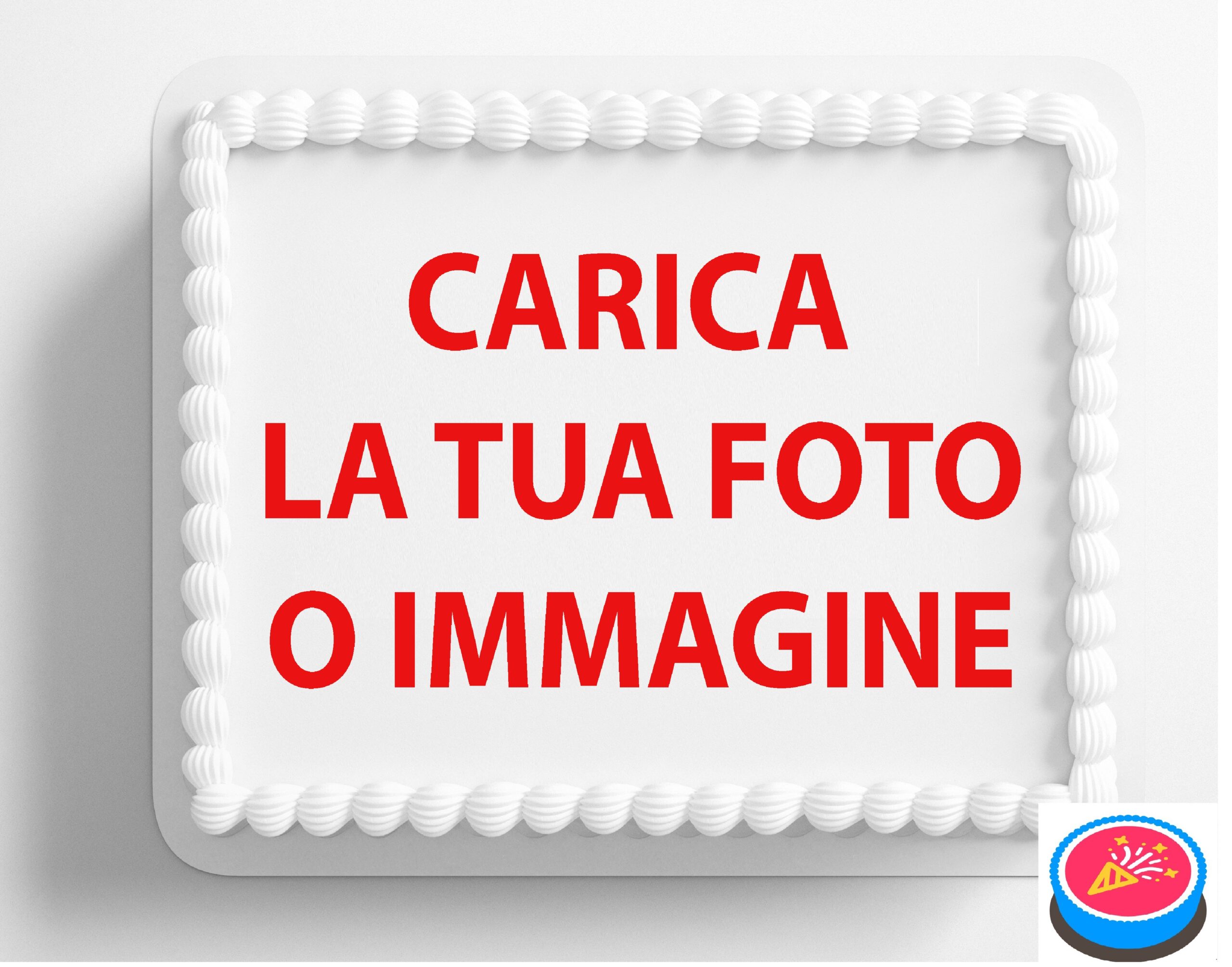 Cialda per Torta Personalizzata Rettangolare (Carica la tua foto o immagine)