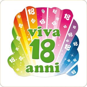 Cialda per Torta 18° Compleanno Lui & Lei Occasioni Speciali Decorazione alimentare Senza Glutine Topper Cake (Quadrata) img 8 (Pasta di zucchero, 20 x 20 cm)