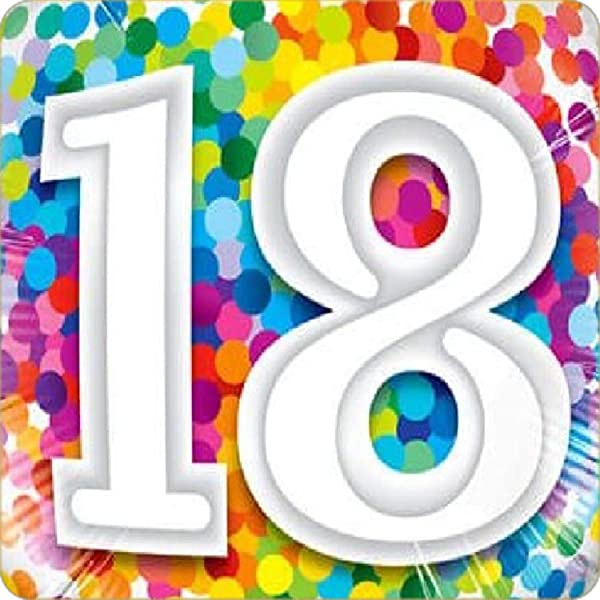 Cialda per Torta 18° Compleanno Lui & Lei Occasioni Speciali Decorazione alimentare Senza Glutine Topper Cake (Quadrata) img 11 (Ostia, 16 x 16 cm)