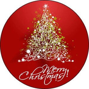 Cialda per Torta Buon Natale ALBERO topper cake senza glutine rotondo 4 (Ostia, 18 cm)