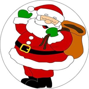 Cialda per Torta Buon Natale BABBO NATALE topper cake senza glutine rotondo 15 (Ostia, 18 cm)