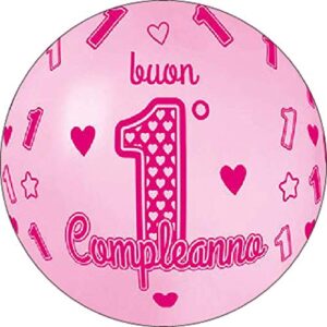 Cialda per torta 1° Compleanno Bambina Decorazione alimentare personalizzabile Gluten free Topper Cake Design (Formato rotondo)