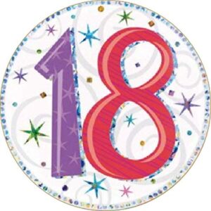 Cialda per torta 18° Compleanno Lui & Lei Occasioni Speciali Decorazione alimentare personalizzabile Gluten free Topper Cake Design (Rotonda) img 1