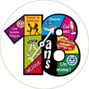 Cialda per torta 18° Compleanno Lui & Lei Occasioni Speciali Decorazione alimentare personalizzabile Gluten free Topper Cake Design (Rotonda) img 5