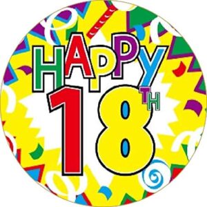 Cialda per torta 18° Compleanno Lui & Lei Occasioni Speciali Decorazione alimentare personalizzabile Gluten free Topper Cake Design (Rotonda) img 3