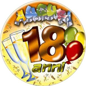 Cialda per torta 18° Compleanno Lui & Lei Occasioni Speciali Decorazione alimentare personalizzabile Gluten free Topper Cake Design (Rotonda) img 2