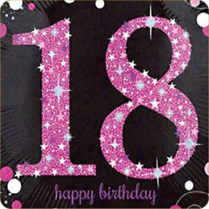 Cialda per torta 18° Compleanno Lui & Lei Occasioni Speciali Decorazione alimentare personalizzabile Gluten free Topper Cake Design (Quadrata) img 6