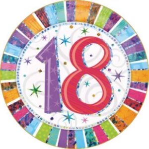 Cialda per torta 18° Compleanno Lui & Lei Occasioni Speciali Decorazione alimentare personalizzabile Gluten free Topper Cake Design (Rotonda) img 12