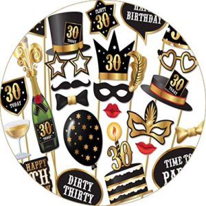 Cialda per torta 30° Compleanno Lui & Lei Occasioni Speciali Decorazione alimentare personalizzabile Gluten free Topper Cake Design (Rotonda) img 3