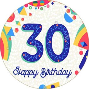 Cialda per torta 30° Compleanno Lui & Lei Occasioni Speciali Decorazione alimentare personalizzabile Gluten free Topper Cake Design (Rotonda) img 7