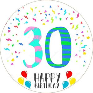 Cialda per torta 30° Compleanno Lui & Lei Occasioni Speciali Decorazione alimentare personalizzabile Gluten free Topper Cake Design (Rotonda) img 6