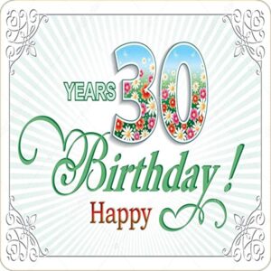 Cialda per torta 30° Compleanno Lui & Lei Occasioni Speciali Decorazione alimentare senza glutine Topper Cake (Quadrata) img 7 (Pasta di zucchero, 20 x 20 cm)