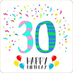 Cialda per torta 30° Compleanno Lui & Lei Occasioni Speciali Decorazione alimentare senza glutine Topper Cake (Quadrata) img 5 (Pasta di zucchero, 16 x 16 cm)