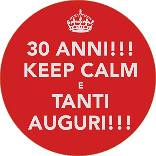 Cialda per torta 30° Compleanno Lui & Lei Occasioni Speciali Decorazione alimentare senza glutine Topper Cake (Rotonda) img 10 (Pasta di zucchero, 20 cm)