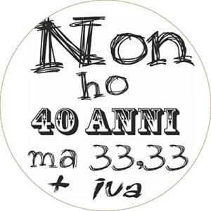 Cialda per torta 40° Compleanno Lui & Lei Occasioni Speciali Decorazione alimentare senza glutine Topper Cake (Rotonda) img 5 (Ostia, 20 cm)