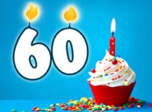 Cialda per torta 60° Compleanno Occasioni Speciali Decorazione alimentare personalizzabile Gluten free Topper Cake Design (Rettangolare)