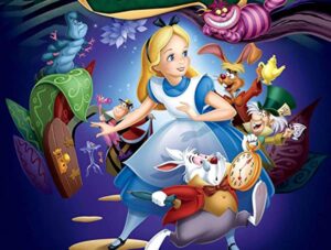 Cialda per torta ALICE NEL PAESE DELLE MERAVIGLIE decorazione alimentare senza glutine personalizzazione grafica inclusa topper cake rettangolare 1 (Ostia, 20 x 30 cm)