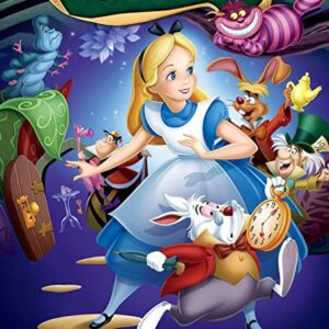 Cialda per torta ALICE NEL PAESE DELLE MERAVIGLIE decorazione alimentare senza glutine personalizzazione grafica inclusa topper cake rettangolare 1 (Ostia, 20 x 30 cm)