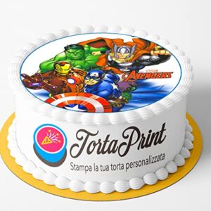 Cialda per torta AVENGERS decorazione alimentare personalizzabile rotondo IMG 5